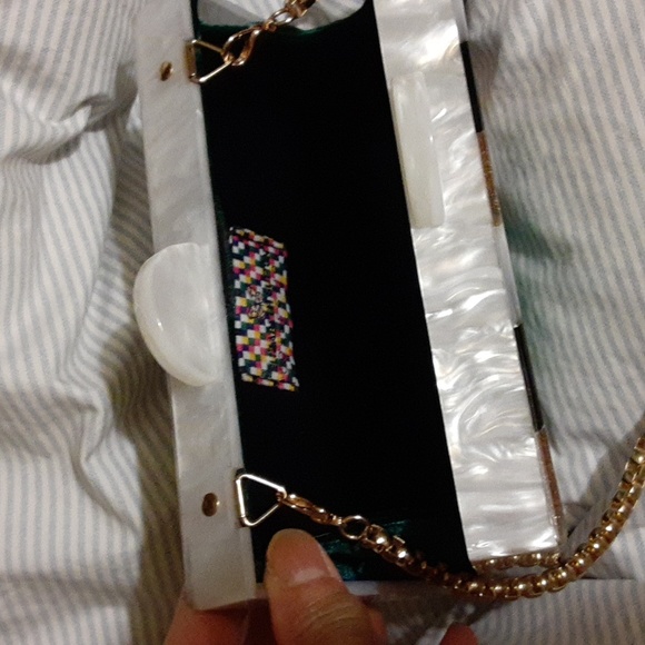 NWOT Artist Elizabeth Sutton Lucite Acrylic Collection Clutch" Lit"/ 7" W - Picture 6 of 10